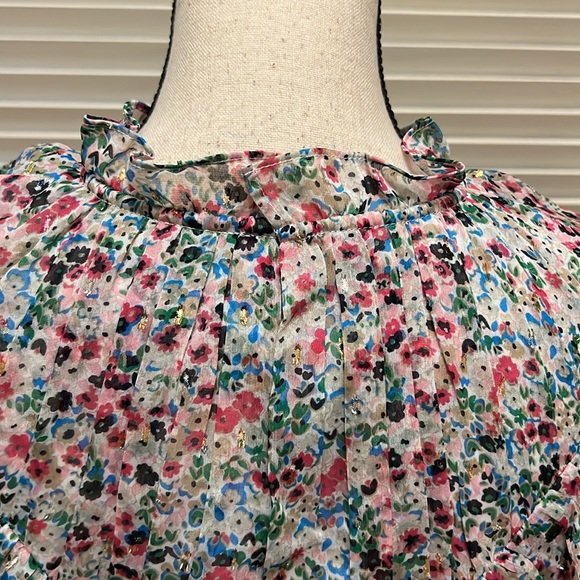 Boden V Yoke Flounce Top in Ivory Gardenia Petal, Size 12 - Picture 11 of 17